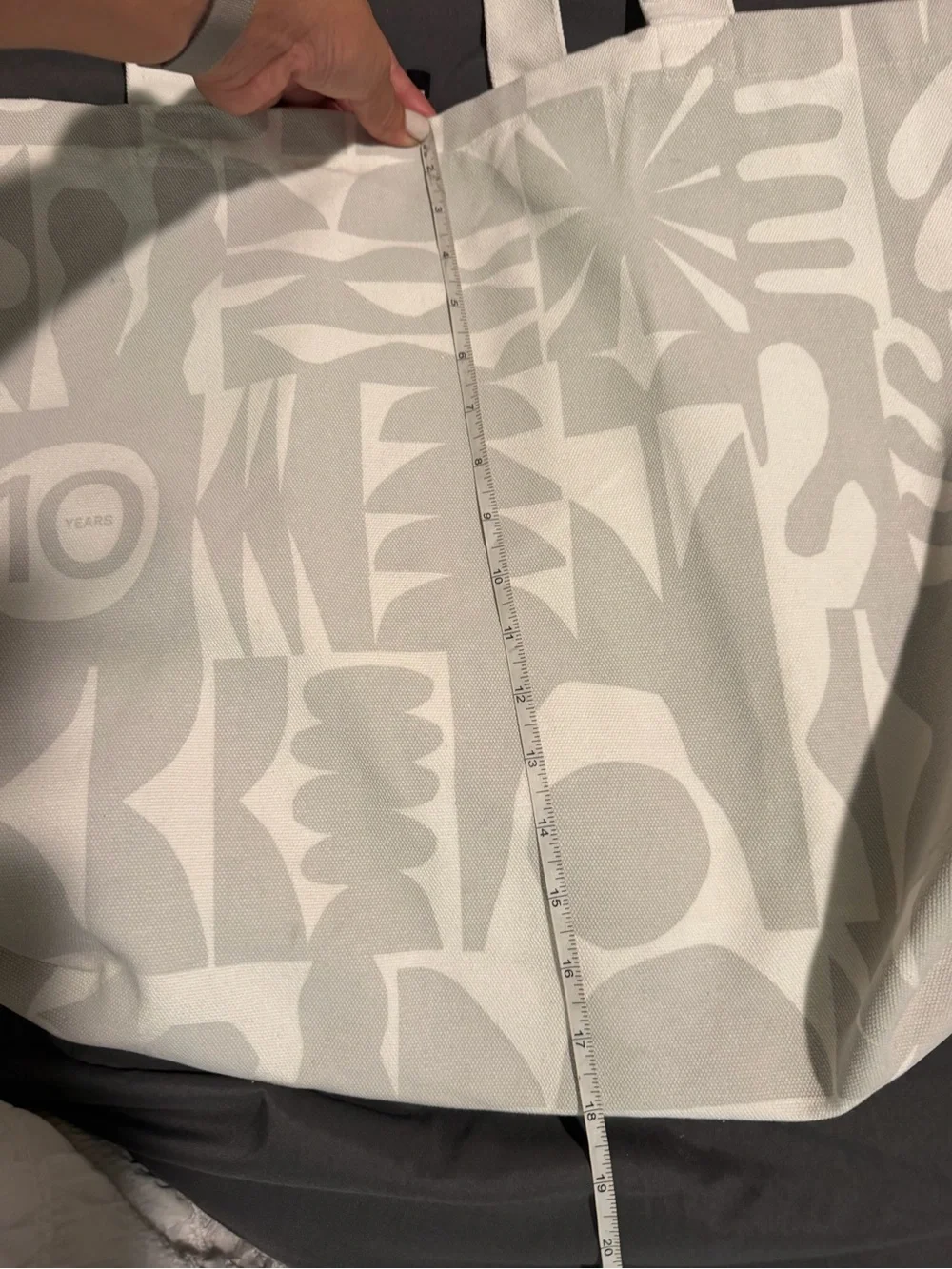 Vuori White Graphic Canvas Tote
